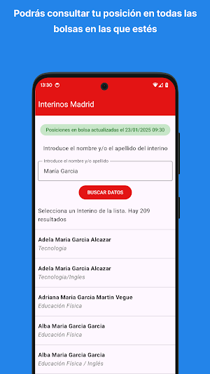 Interinos Madrid. Educación Screenshot 1