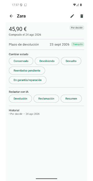 Devuélvelo IA: Returns Screenshot 1