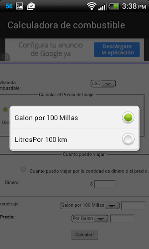 Calculadora de combustible Screenshot 3