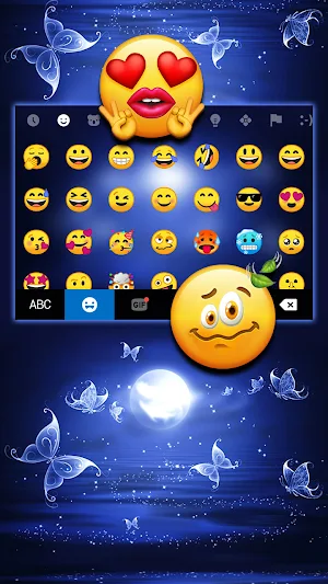 Moonlight Butterfly Keyboard Background Screenshot 2
