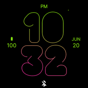 Skinny Green Pink Watch Face Screenshot 3
