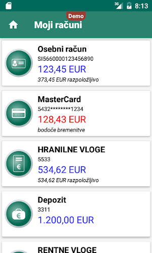 Mobilna banka mLON Screenshot 2