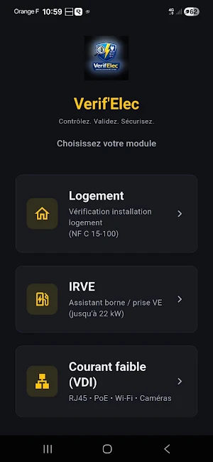 Vérif'Elec - NF C 15-100 Screenshot 0