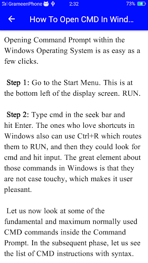 CMD Commands Prompt Guide Screenshot 1