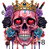 Creepy Skull Color by Numbers