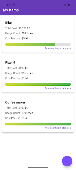 Worth It - Usage Counter Screenshot 0