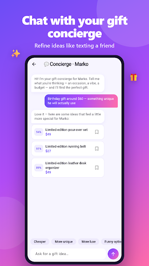 Occa: AI Birthday Gift Ideas Screenshot 2