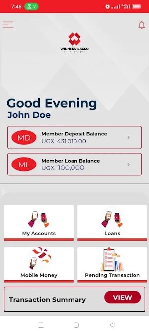 Winners Sacco App Screenshot 2