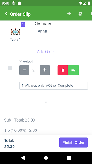 Order Slip Digital Screenshot 1