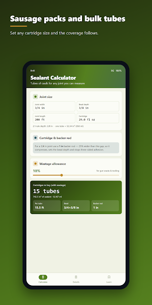 Sealant Calculator Screenshot 0