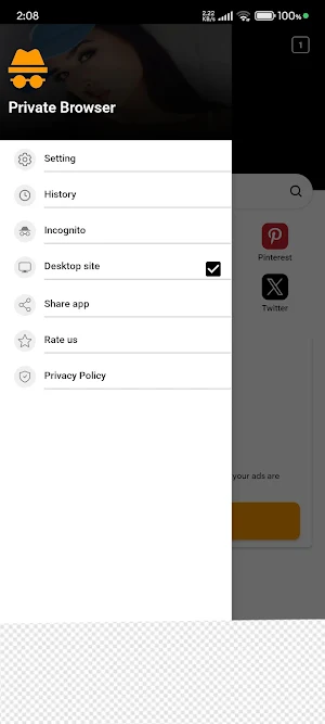 ZZX Private Browser 2025 Screenshot 1