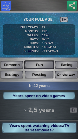 Life Calculator - Stats Screenshot 1