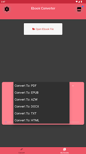 Ebook Converter: EPUB MOBI PDF Screenshot 1