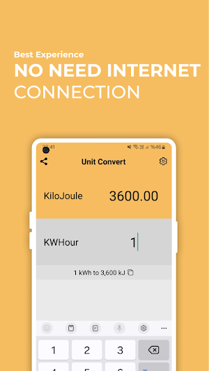 KiloJoule to KwHour Converter Screenshot 1