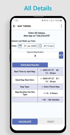 Sleep Timing Calculator Screenshot 2