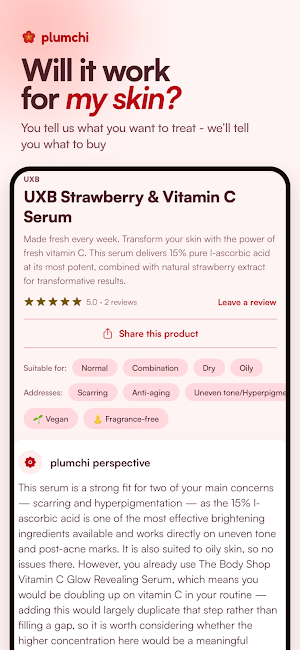 plumchi - The skincare app Screenshot 1