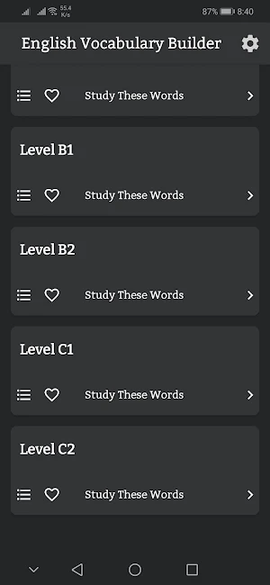 English Vocabulary Builder Screenshot 1