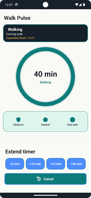 Safe Walking Timer Screenshot 1