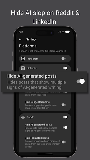 decaf: Hide AI, Reels, Shorts Screenshot 2