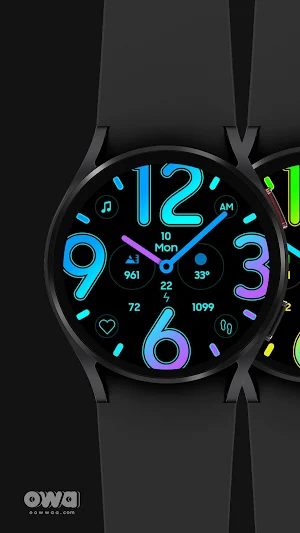 Neon Analog Watch Face 028 Screenshot 0