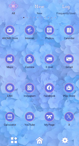 Hydrangea Wall Theme +HOME Screenshot 2