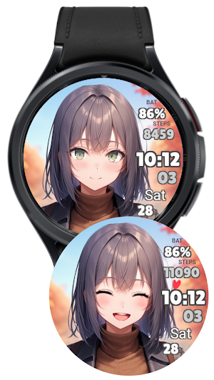 Moe Anime Girls Watch Face Screenshot 3