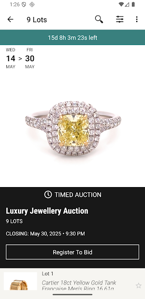 Luxury Brand Jewellery Auction Screenshot 1
