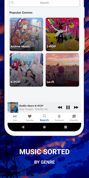 Anime Music Radio - JRock K-POP JPOP LoFI stations Screenshot 3