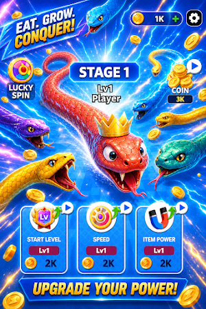 Snake Hero: Food Hunt Battle Screenshot 1