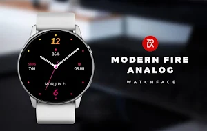 Modern Fire Analog Watch Face Screenshot 0