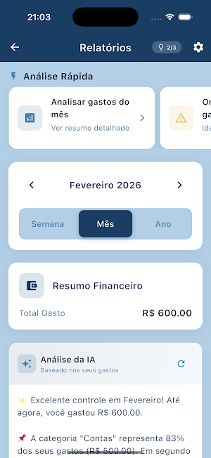 Assistente Financeiro IA Screenshot 2