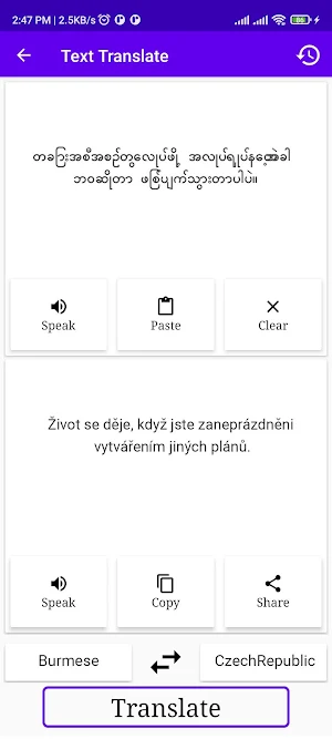 Burmese To CzechRepublic Trans Screenshot 1