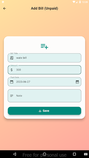 Bill Manager Screenshot 2