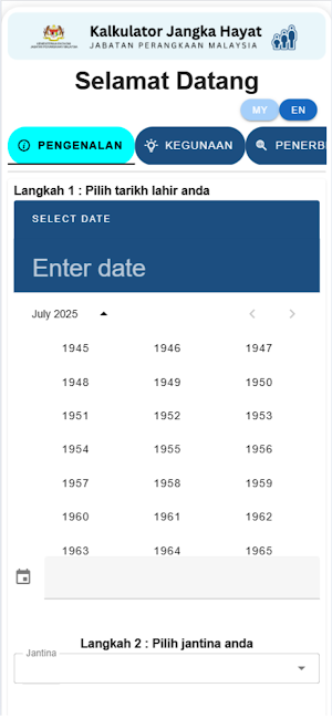 KALKULATOR JANGKA HAYAT Screenshot 0