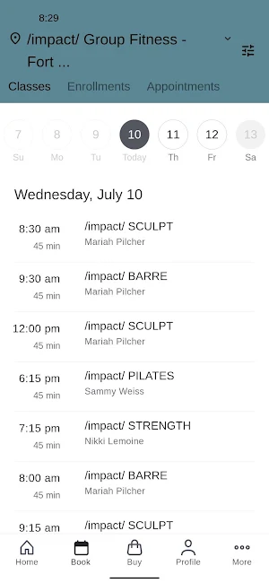 /impact/ Group Fitness Screenshot 1