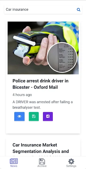 Car Insurance App : News Screenshot 0