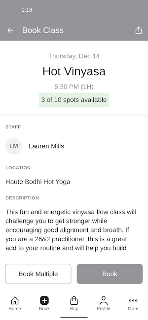 Haute Bodhi Hot Yoga Screenshot 2