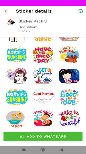 bonjour et bonne nuit stickers Screenshot 0