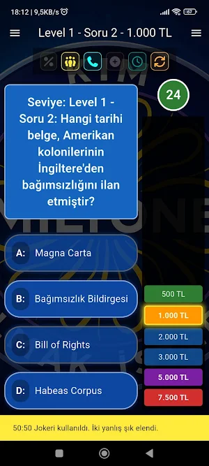 Kim 5 Milyoner Olmak İster Screenshot 1