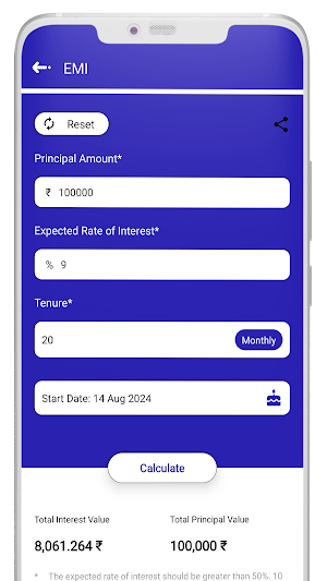 Business Loan EMI Calculator Screenshot 2