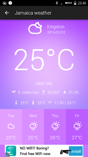 Jamaica Weather Screenshot 2