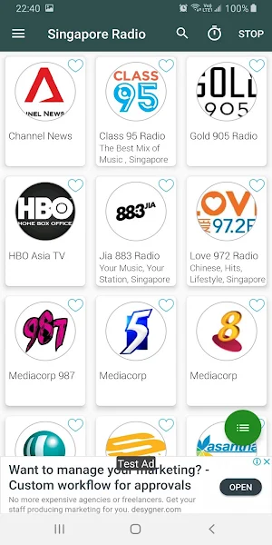 Singapore Radio Online Screenshot 1