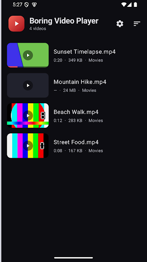 Boring Video Player Screenshot 0