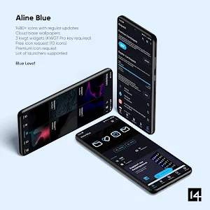 Aline Blue: linear icon pack Screenshot 1