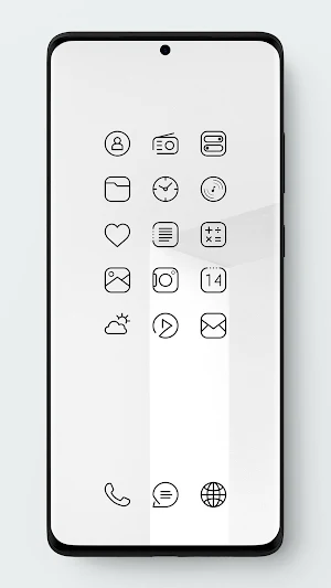 Caelus Black Icon Pack - Black Linear Icons Screenshot 1