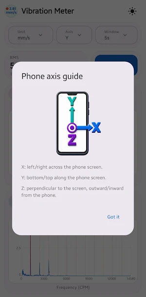 Vibration Meter Screenshot 2