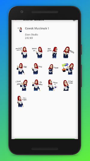 Stiker WA Hijab Muslim Cantik Islami WAStickerApps Screenshot 3