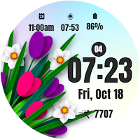White Floral Spring Watch Face