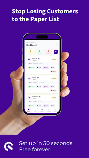 WaitLessQ Queue Management App Screenshot 0