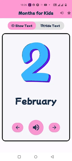 Months Flashcard For Kids Screenshot 2